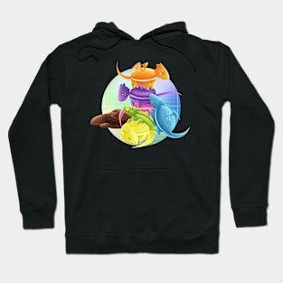 Kawaii Baby Macaron Dragons - With Background Hoodie